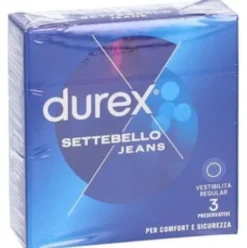 Durex Settebello Jeans Classico Profilattici Lubrificati in Lattice 3 Pezzi