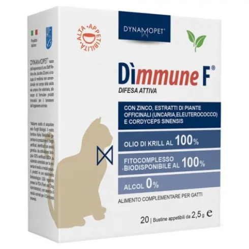 Dynamopet Dimmune F Integratore Gatti Supporto Immunitario 20 Bustine