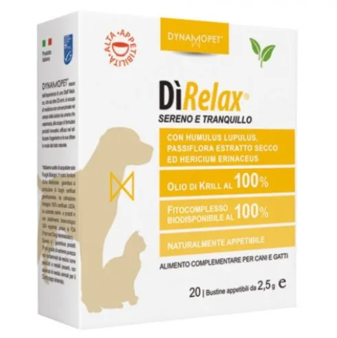 Dynamopet Direlax Integratore Antistress Cani e Gatti 20 Bustine