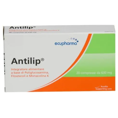 Ecupharma Antilip Integratore per Colesterolo Senza Glutine e Lattosio 20 Compresse