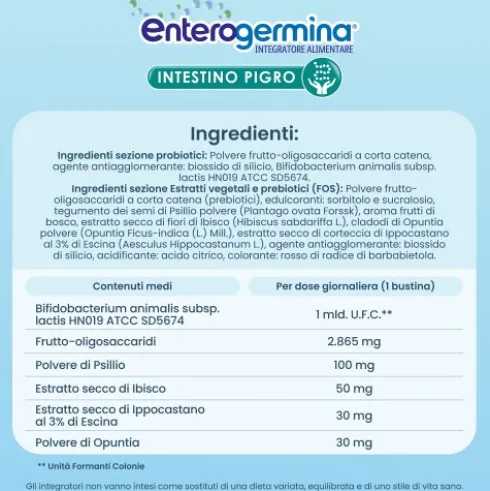 Enterogermina Intestino Pigro - Integratore per il benessere dell'intestino - 10 bustine