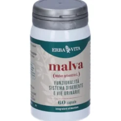 Erba Vita Malva Integratore Alimentare per Digestione e Vie Urinarie 60 Capsule