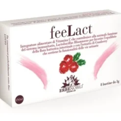 Erbenobili Feelact Integratore Alimentare per Vie Urinarie e Flora Intestinale, 8 Bustine