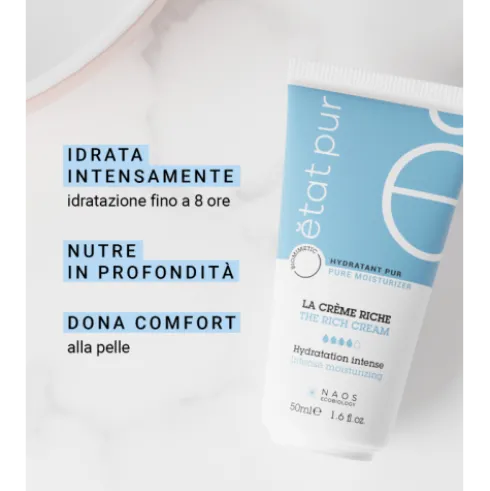 Etat Pur Crema Idratante Ricca - Crema viso idratante per pelle secca e molto secca - 50 ml