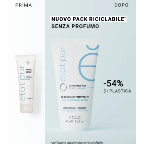 Etat Pur Maschera Purificante Viso - Maschera opacizzante e levigante - 50 ml