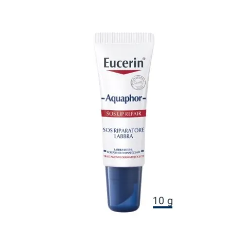 Eucerin Aquaphor SOS Riparatore Labbra - Balsamo protettivo per labbra secche e screpolate - 10 ml