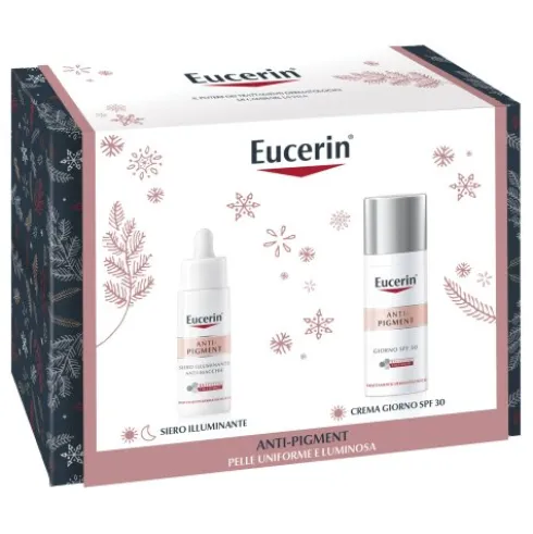 Eucerin Cofanetto di Natale Anti-Pigment - Siero illuminante anti macchie 30 ml + Crema viso da giorno SPF30 50 ml