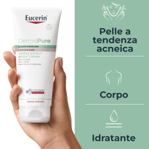 Eucerin Dermopurifyer Oil Control Crema Corpo - Crema anti-macchie post acne - 200 ml