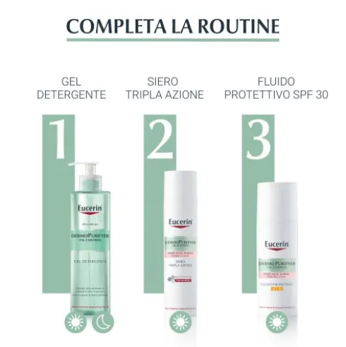 Eucerin Dermopurifyer Siero Tripla Azione - Siero anti macchie da acne, anti imperfezioni ed anti lucidità - 40 ml