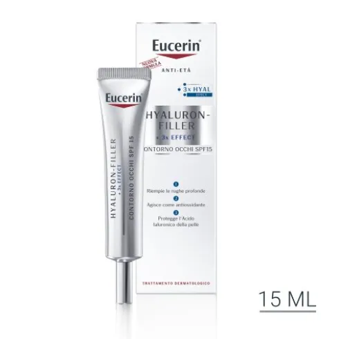 Eucerin Hyaluron Filler + 3X Effect Contorno Occhi SPF15 - Contorno occhi antirughe - 15 ml