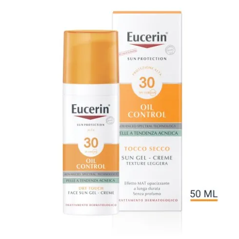 Eucerin Sun Oil Control Gel Crema Dry Touch SPF30 - Protezione solare viso tocco secco - 50 ml
