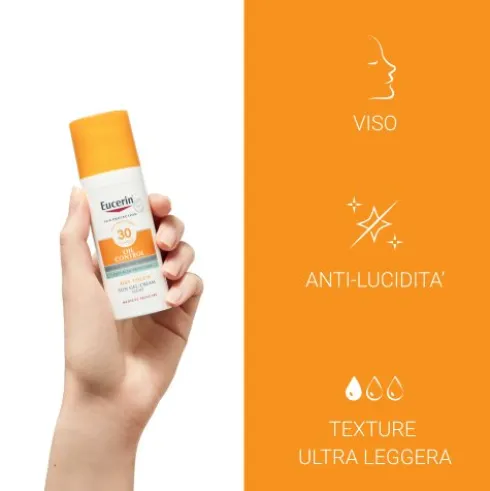 Eucerin Sun Oil Control Gel Crema Dry Touch SPF30 - Protezione solare viso tocco secco - 50 ml
