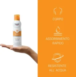 Eucerin Sun Spray Corpo Trasparente Dry Touch SPF30 - Spray solare corpo trasparente - 200 ml