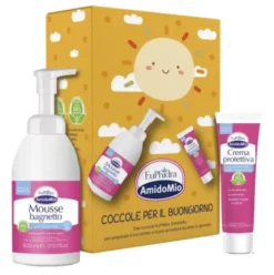 Euphidra Amidomio Cofanetto Coccole per il Buongiorno - Mousse Bagnetto 500 ml + Crema Protettiva 50 ml