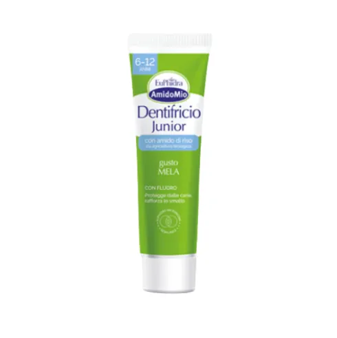 Euphidra Amido Mio Dentifricio Junior 6-12 anni - Protegge dalle carie e rafforza lo smalto - Gusto mela - 50 ml
