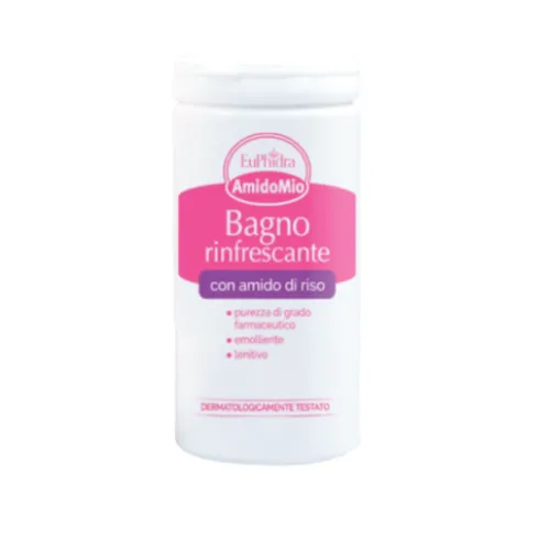 Euphidra Amido Mio Polvere Bagno Rinfrescante - Polvere lenitiva per l'igiene di pelle secca a tendenza atopica - 125 g