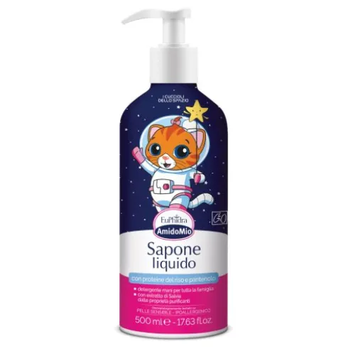 Euphidra Amido Mio Sapone Liquido Mani - Detergente delicato per le mani di adulti e bambini - 500 ml