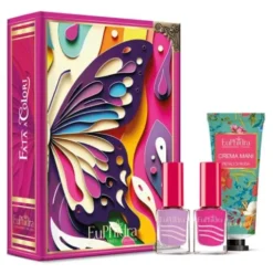 Euphidra Cofanetto di Natale Fata a Colori - Crema mani petali di rosa 50 ml + 2 smalti per unghie da 10 ml