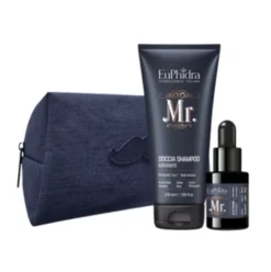 Euphidra Cofanetto di Natale Barber Man Viso e Corpo - Doccia Shampoo Idratante 200 ml+ Olio barba fortificante 15 ml + Beauty Trousse