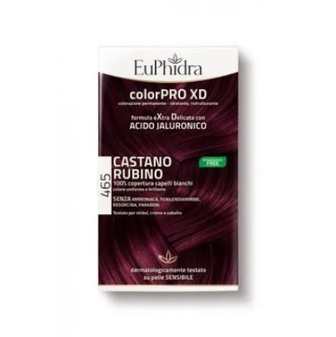 Euphidra ColorPRO XD Colorazione Permanente Tinta Numero 465 - Tinta capelli colore castano rubino