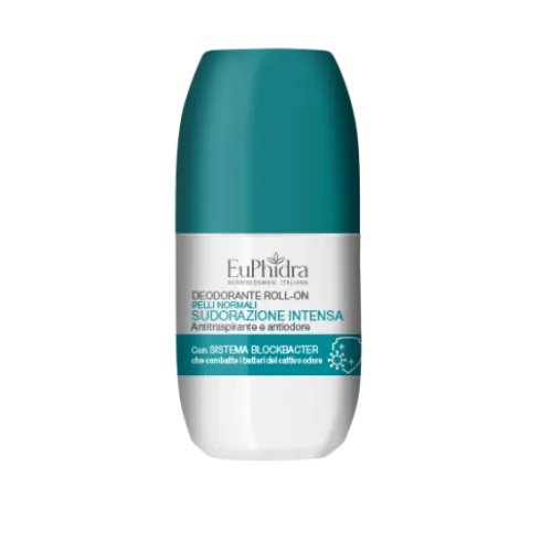 Euphidra Deodorante Roll-On Antitraspirante e Antiodore - Ideale contro la sudorazione intensa - 50 ml