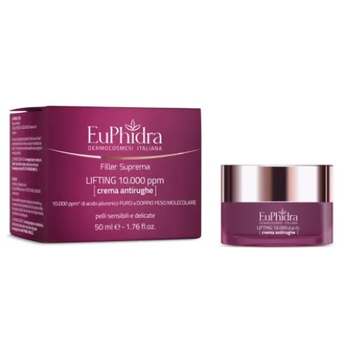 Euphidra Lifting 10.000 ppm Crema Viso Antirughe - Crema effetto lifting per pelle secca e molto secca - 50 ml