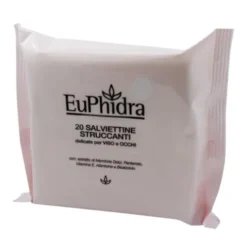 Euphidra Salviettine Struccanti - Salviettine delicate per viso e occhi - 20 pezzi