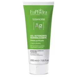 Euphidra Sebanorm Ag Gel Detergente Normalizzante Viso - Detergente purificante per pelle con imperfezioni e a tendenza acneica - 200 ml