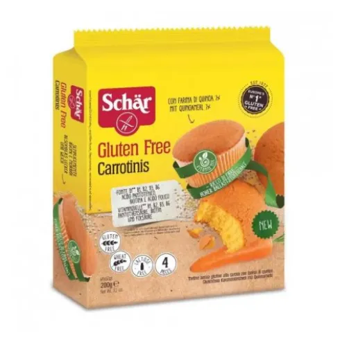 Eurospital Tortine di Carota Senza Glutine Perfette per la Merenda 4 x 45g