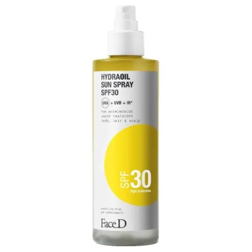 FaceD Hydraoil Spray Solare SPF30 - Olio solare protettivo per corpo e capelli - 200 ml