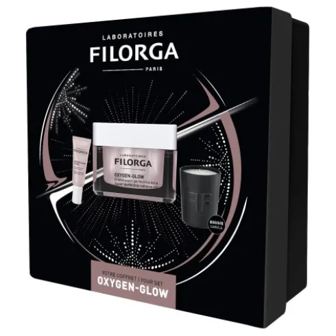 Filorga Cofanetto di Natale 2023 Oxygen Glow - Crema viso uniformante + Contorno occhi illuminante + Candela profumata