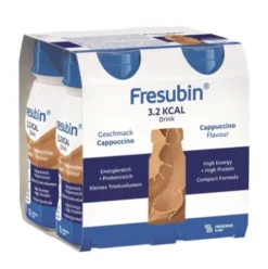 Fresubin 3.2 kcal Drink Cappuccino - Per pazienti malnutriti e con aumentato fabbisogno energetico - 4 flaconi da 125 ml ciascuno