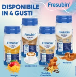 Fresubin 3.2 kcal Drink Nocciola - Per pazienti malnutriti e con aumentato fabbisogno energetico - 4 flaconi da 125 ml ciascuno