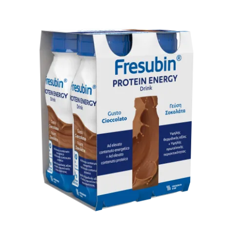Fresubin Protein Energy Drink Cioccolato - Supplemento nutrizionale ad elevato contenuto energetico per malnutrizione - 4 flaconi da 200 ml ciascuno