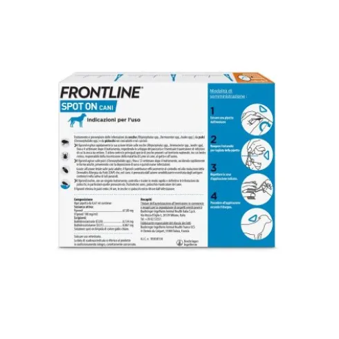 Frontline Spot On Cani da 2 a 10 kg - Pipette antiparassitarie per cani piccoli Contro Pulci, Zecche E Pidocchi - 3 pipette
