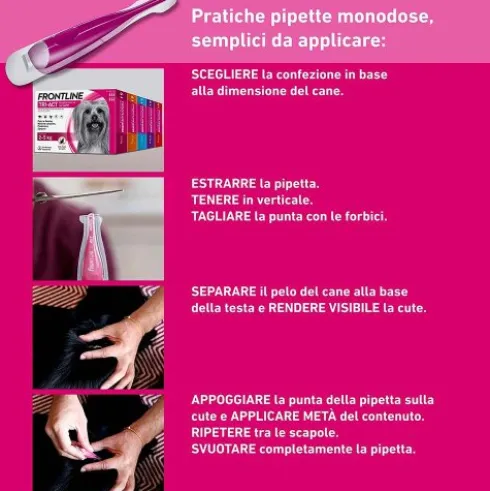 Frontline Tri-Act Cani da 2 a 5 kg - Pipette antiparassitarie Contro Parassiti Esterni E Insetti Volanti - 1 pipetta monodose