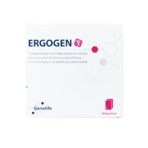 Genelife Ergogen Integratore Ricostituente con Ginseng Magnesio e Zinco - 18 Bustine