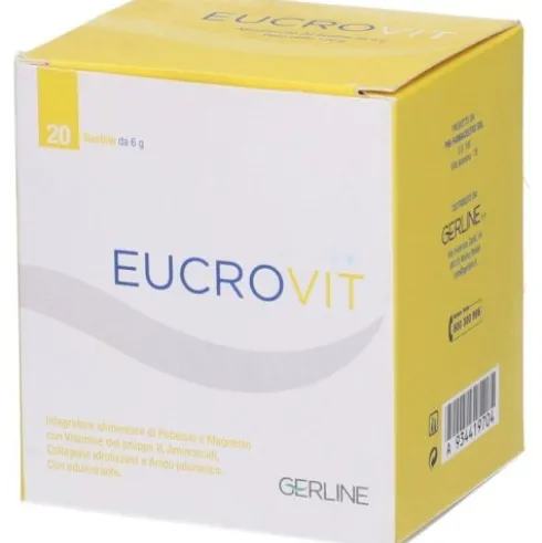 Gerline Eucrovit Integratore Alimentare di Potassio e Magnesio in Bustine, 20 Pezzi