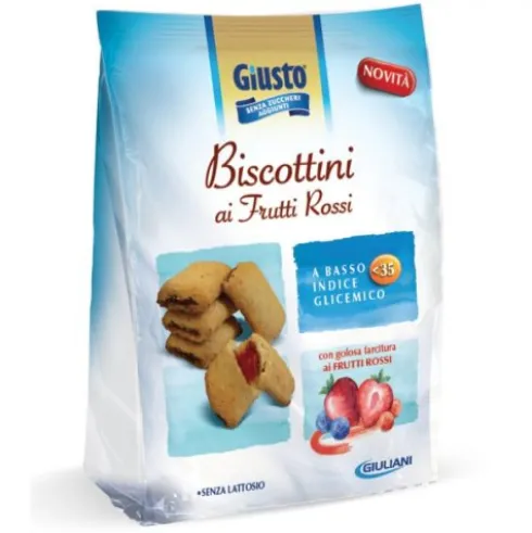 Giusto Biscottini ai Frutti Rossi Senza Zucchero e Lattosio