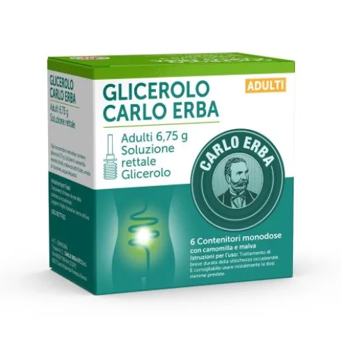 Glicerolo Carlo Erba Microclismi Adulti - Contro la stitichezza occasionale - 6 contenitori
