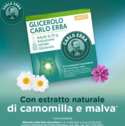 Glicerolo Carlo Erba Microclismi Adulti - Contro la stitichezza occasionale - 6 contenitori