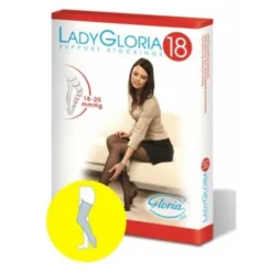 Gloria Ladygloria Calze Autoreggenti 18 mmHg Punta Aperta Daino Taglia 3