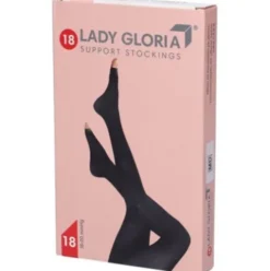 Gloria Ladygloria 18 Calze Autoreggenti Punta Aperta Nera Taglia 4