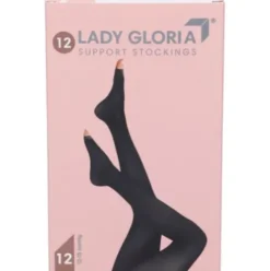 Gloria Ladygloria 12 Collant Punta Aperta Nero Taglia 3, 12-15 mmHg