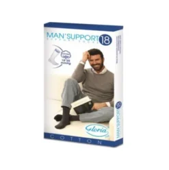 Gloria Man Support 18 Cotone Gambaletto Profilassi Blu Taglia 2