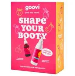 Goovi Shape Your Booty Kit Anticellulite - Integratore drena cellulite 50 ml + Crema cellulite effetto freddo 240 ml