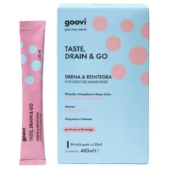 Goovi Taste Drain e Go Gusto Pesca - Integratore alimentare drenante - 24 stick