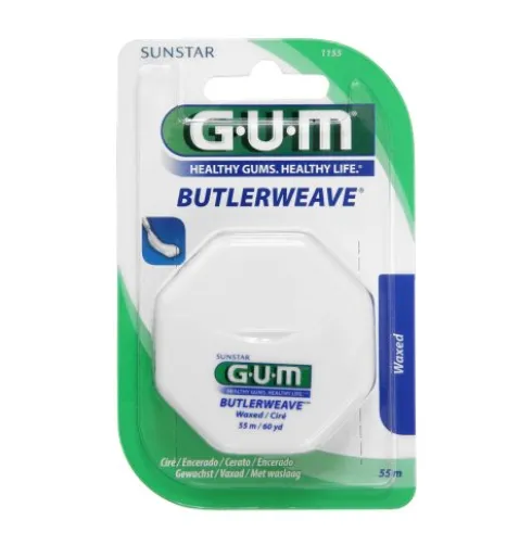 Gum Butlerweave Filo Interdentale Non Cerato Per Rimozione Placca 54,8 Metri