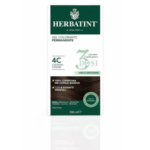 Herbatint Gel Colorante Permanente 4C Castano Cenere 300ml