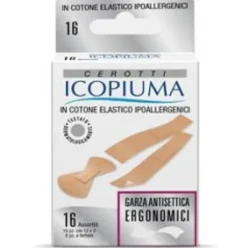 Icopiuma Cerotti Dita Cotone Elastico Ipoallergenici Antisettici 16 Pezzi